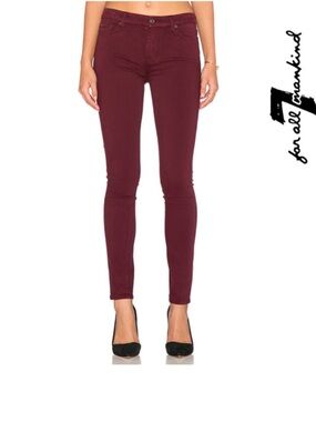7 For All Mankind Women's Skinny Jeans - Burgundy